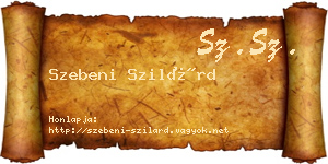 Szebeni Szilárd névjegykártya